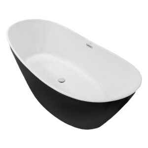 Ванна акриловая Azario EASTON 1800x820x600 отдельностоящая комплект цвет белый с черными стенками AZ-1337B-фото2