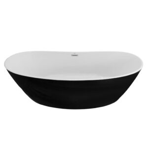 Ванна акриловая Azario EASTON 1800x820x600 отдельностоящая комплект цвет белый с черными стенками AZ-1337B-фото1