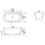 Ванна акриловая Azario RICH 1500x750x580 отдельностоящая комплект цвет белый AZ-6605-15075-фото6