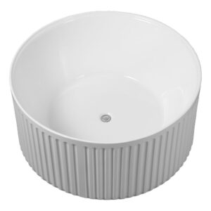 Ванна акриловая Azario GAMMA 1500x1500x580 отдельностоящая круглая рифленая комплект цвет белый AZ-6707-фото1